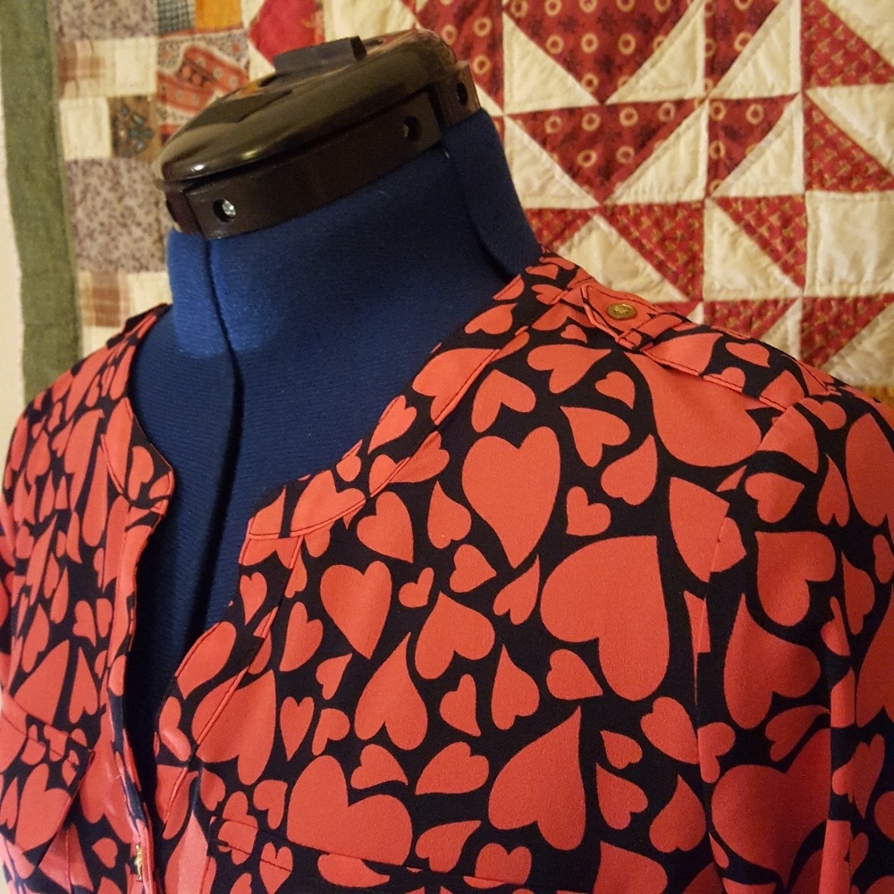 Heart Pattern Blouse